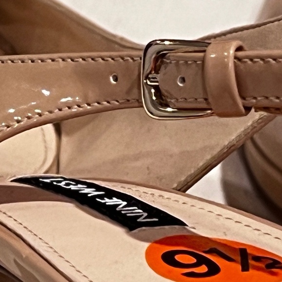 Nine West Tan Patent Leather Peep Toe Heels - NWT - Picture 7 of 8